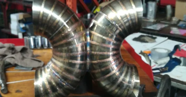 3.0 Inch Pie .Cut .90 Degree Lobster Tail Custom Downpipe. 304stainless steel - Image 2